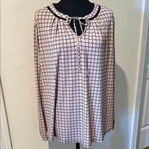 Liz Claiborne Geometric Pink and Black Blouse